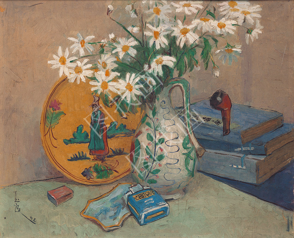 近现代 潘玉良 野菊花与线装书 40x50cm